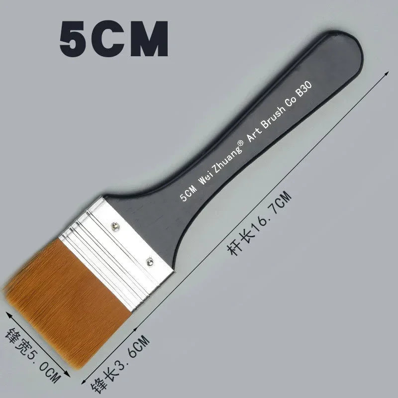 6 Styles Watercolor Oil Art Paint Brush Nylon Hair Painting Art Brush Easy To Clean Wooden Cleaning Brush