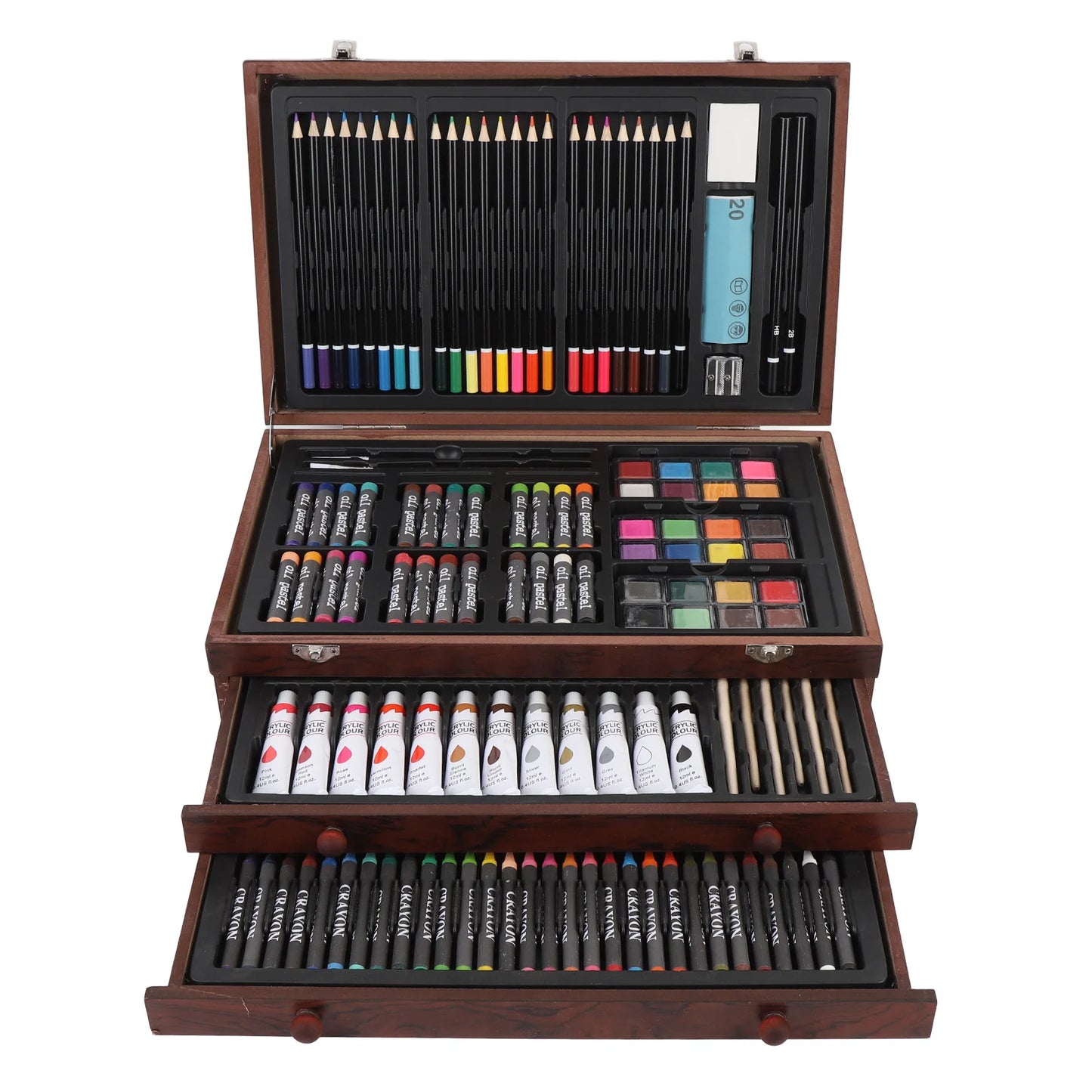 Wood Box Painting and Drawing Set 2 Artist Grade Sketchbooks Art Painting Sketching Drawing Kit