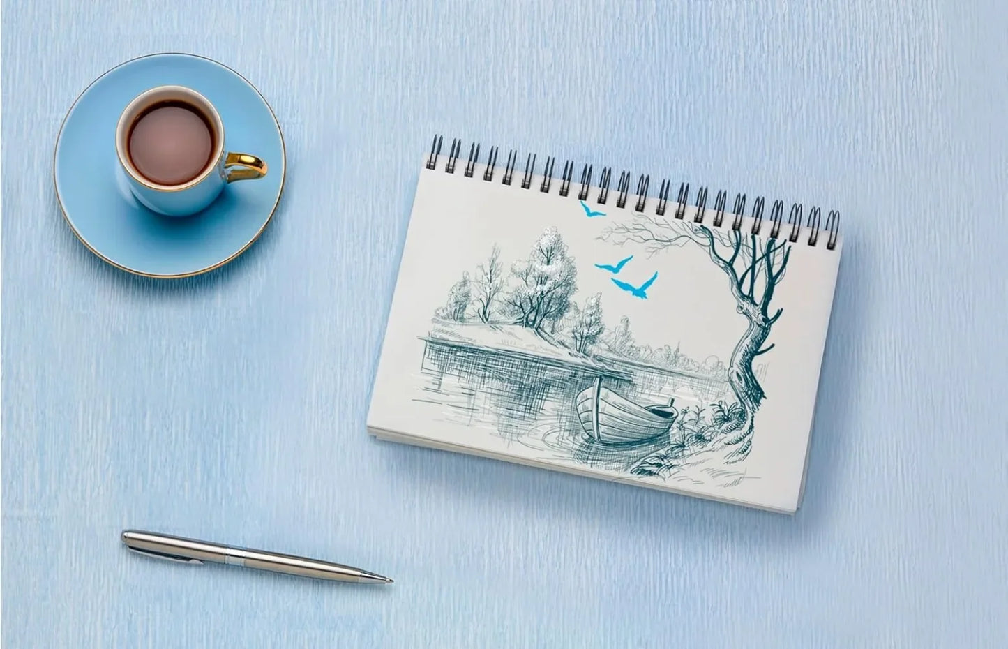 Sketchbook Hardcover – 200GSM Very Thick Paper – Spiral Sketchbook for Painting and Mixed Media
