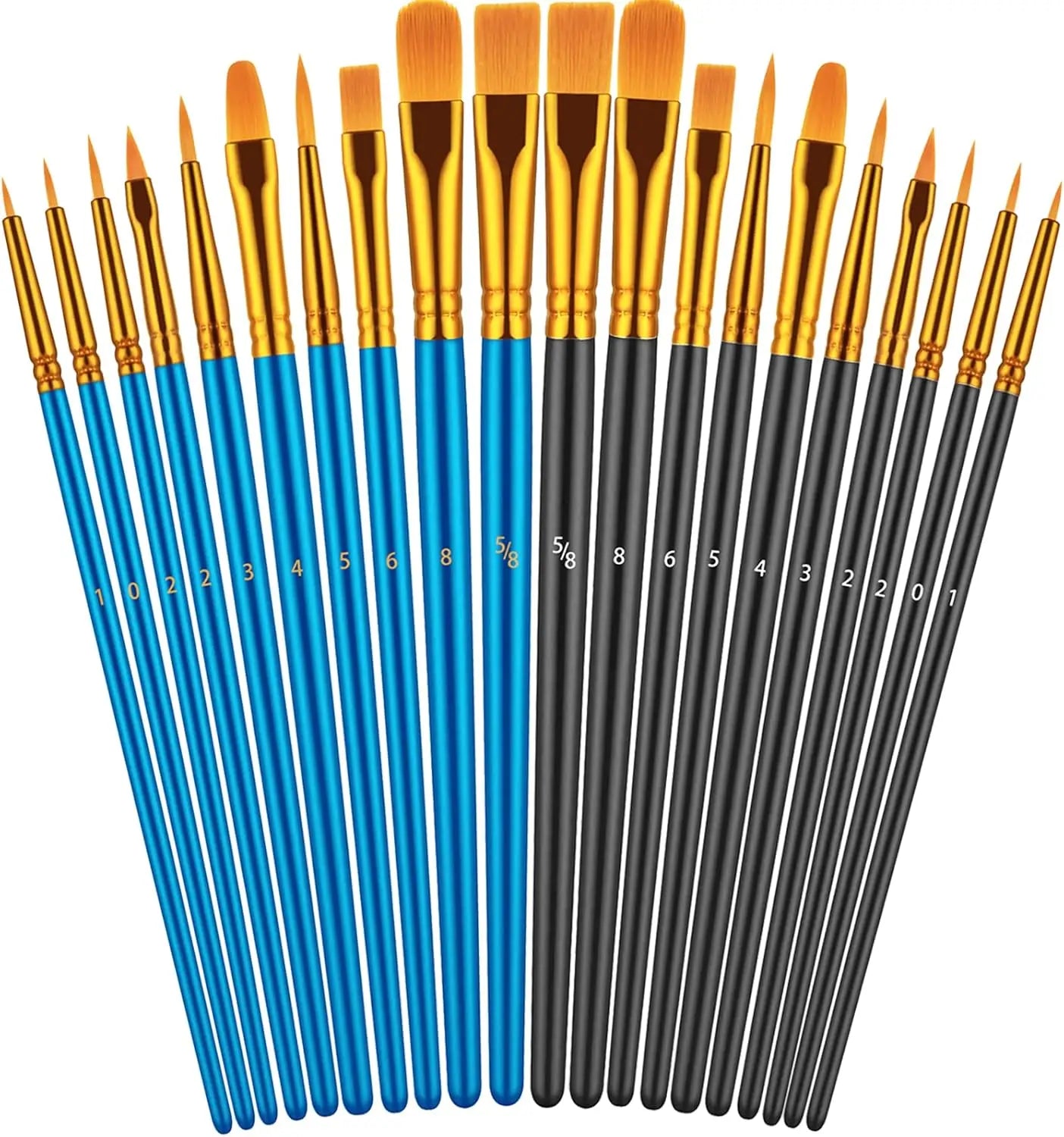20 oil watercolor acrylic paint brushes, artist body Face rock canvas, children adult painting art craft supplies, blue