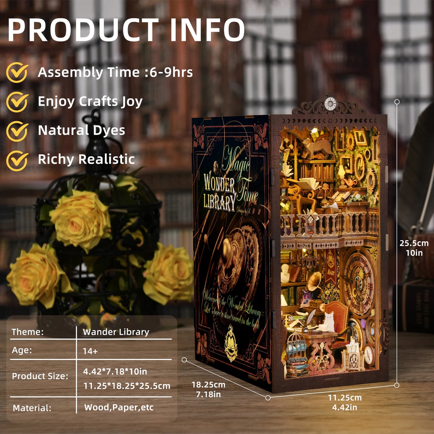 Book Nook Kit The Time Book Club 3D Wooden Puzzle