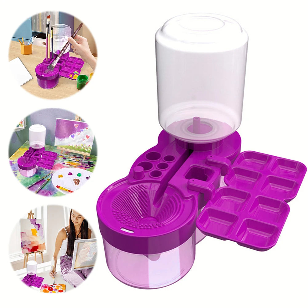 Paint Brush Cleaner Washer Multifunction Painting Brush Basin Holder and Organizer
