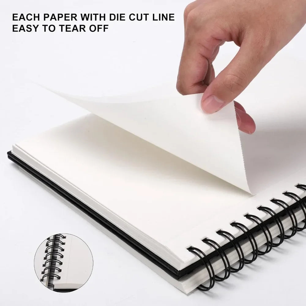 8.5x11 inch hardcover sketchbook, spiral bound sketchbook