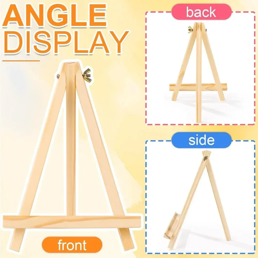 4 packs of 9-inch wooden easels, easel holders for painting canvases