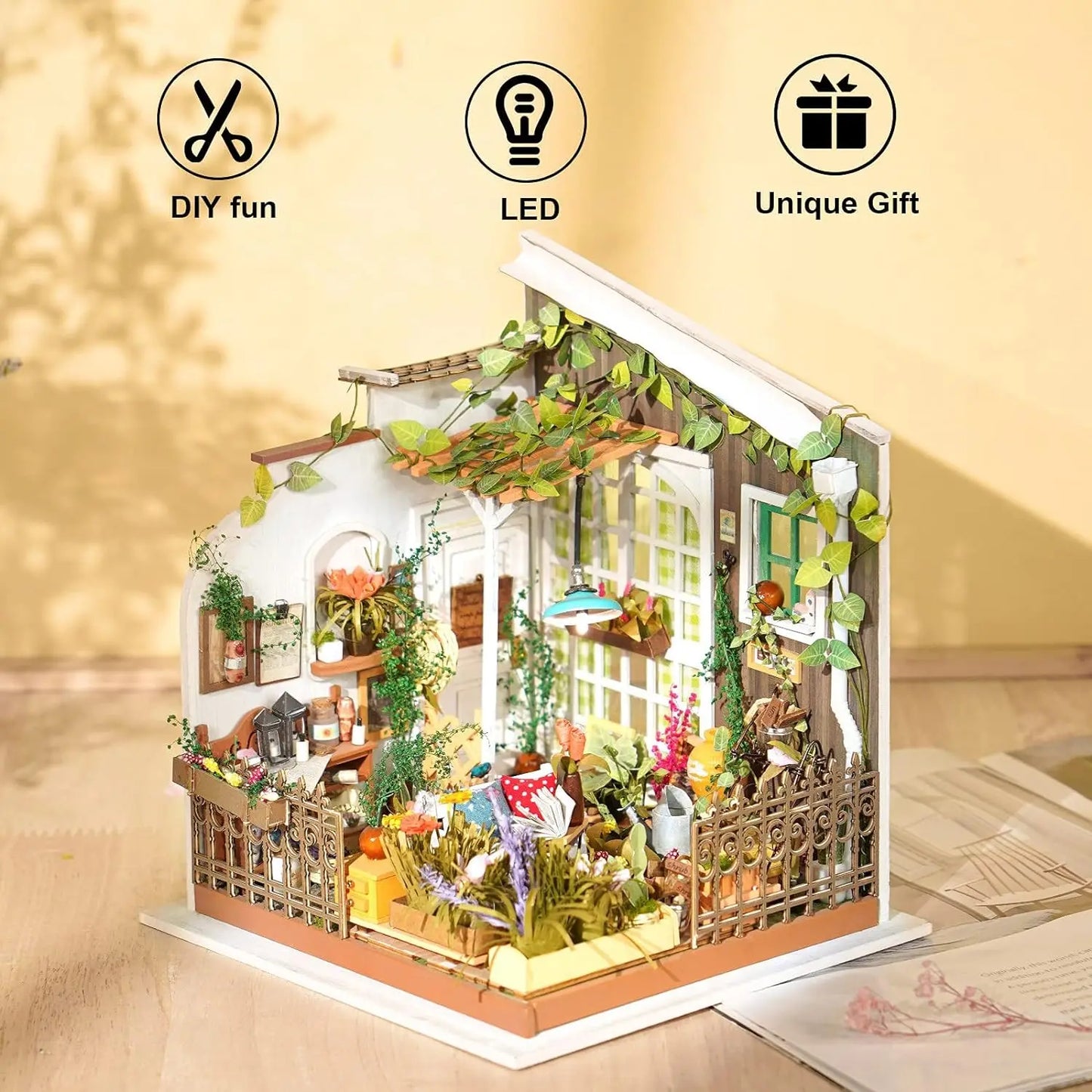 DIY 3D Puzzle Set Miniature Dollhouse Miller's Garden Model Building Kit