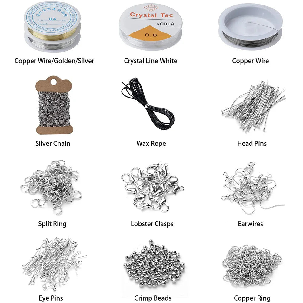 2456-Piece Deluxe DIY Bead Jewelry Making Kit - Includes Beads, and Accessories for Creating Unique Bracelets