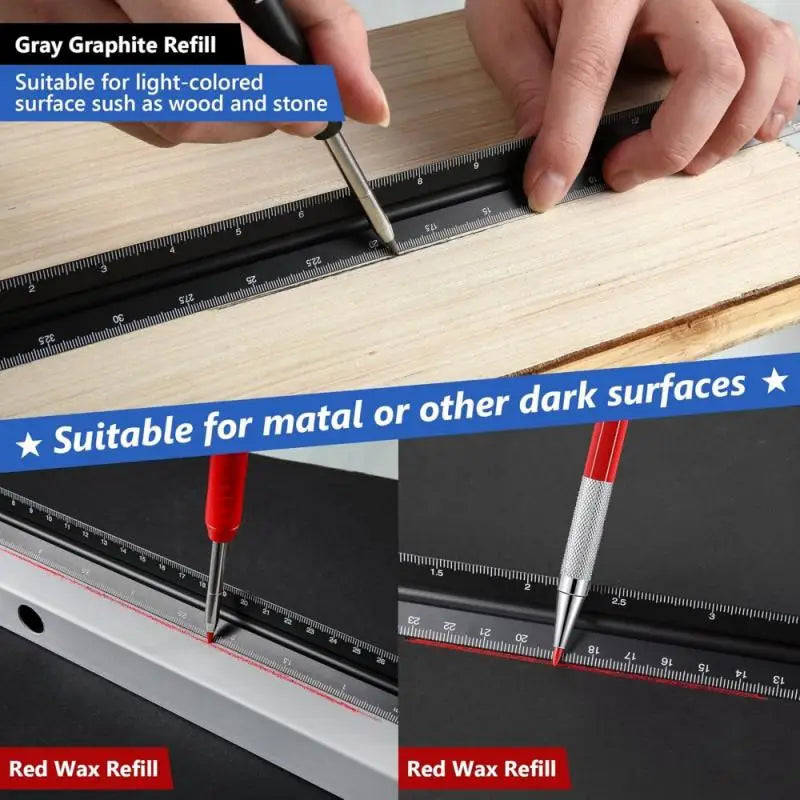 Adjustable lead core! Deep hole activity pencil, woodworking specific graphite pen, narrow slit deep hole precise marking
