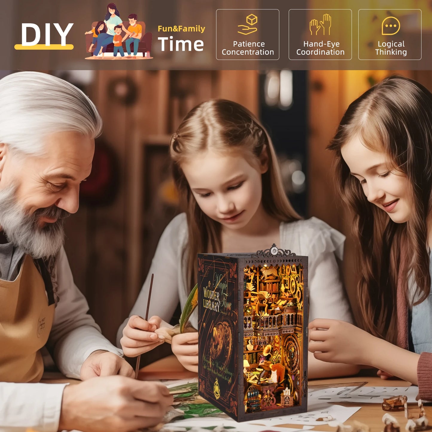 Book Nook Kit The Time Book Club 3D Wooden Puzzle