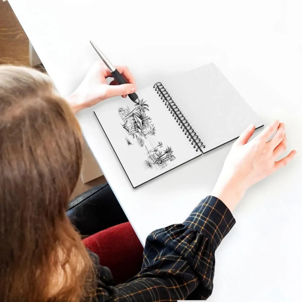 Sketchbook Hardcover – 200GSM Very Thick Paper – Spiral Sketchbook for Painting and Mixed Media