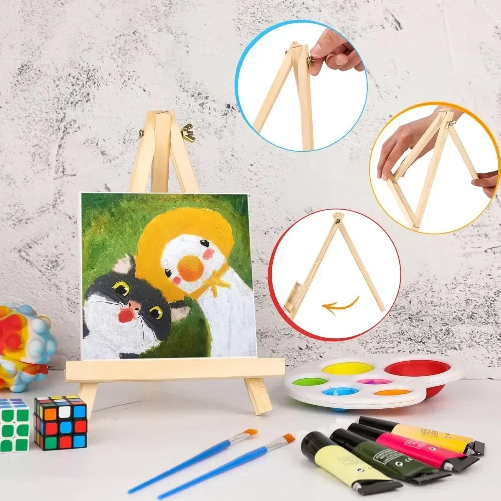 Easels stand for painting canvases, art, and crafts. Tripod, Painting Party Easel, Tabletop Easel