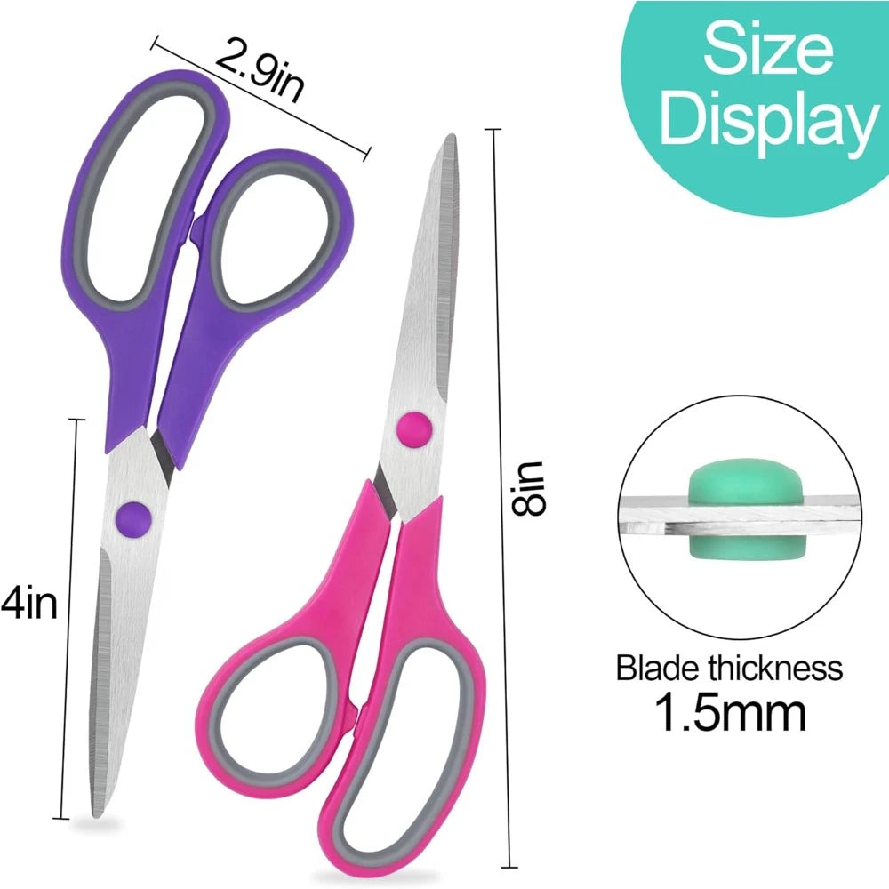 8" Scissors All Purpose 6 Pack