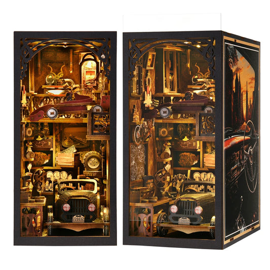Book Nook Kit Classic Car F1 DIY Wooden Puzzle Bookshelf