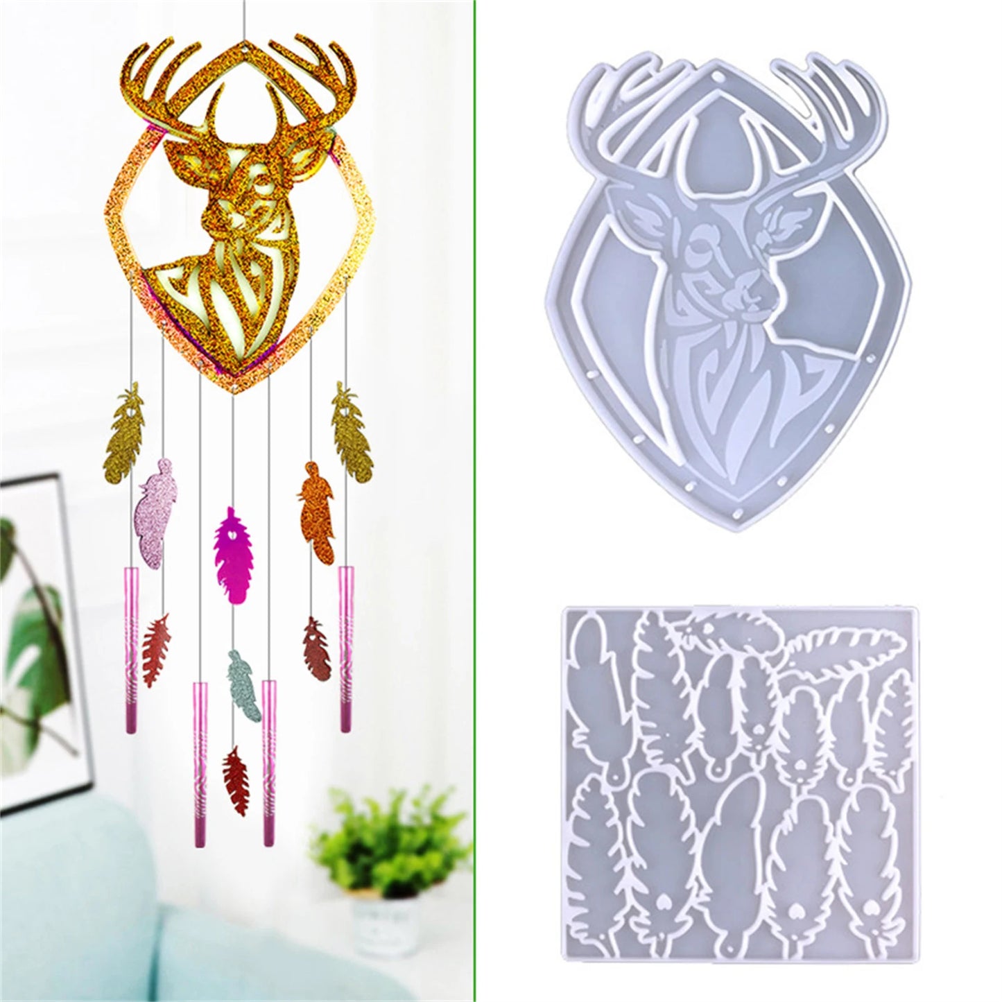 DIY Epoxy Resin Mold Dream Catcher Silicone Mould Wall Decoration  Silicone Mold Jewelry Pendant Making Tools