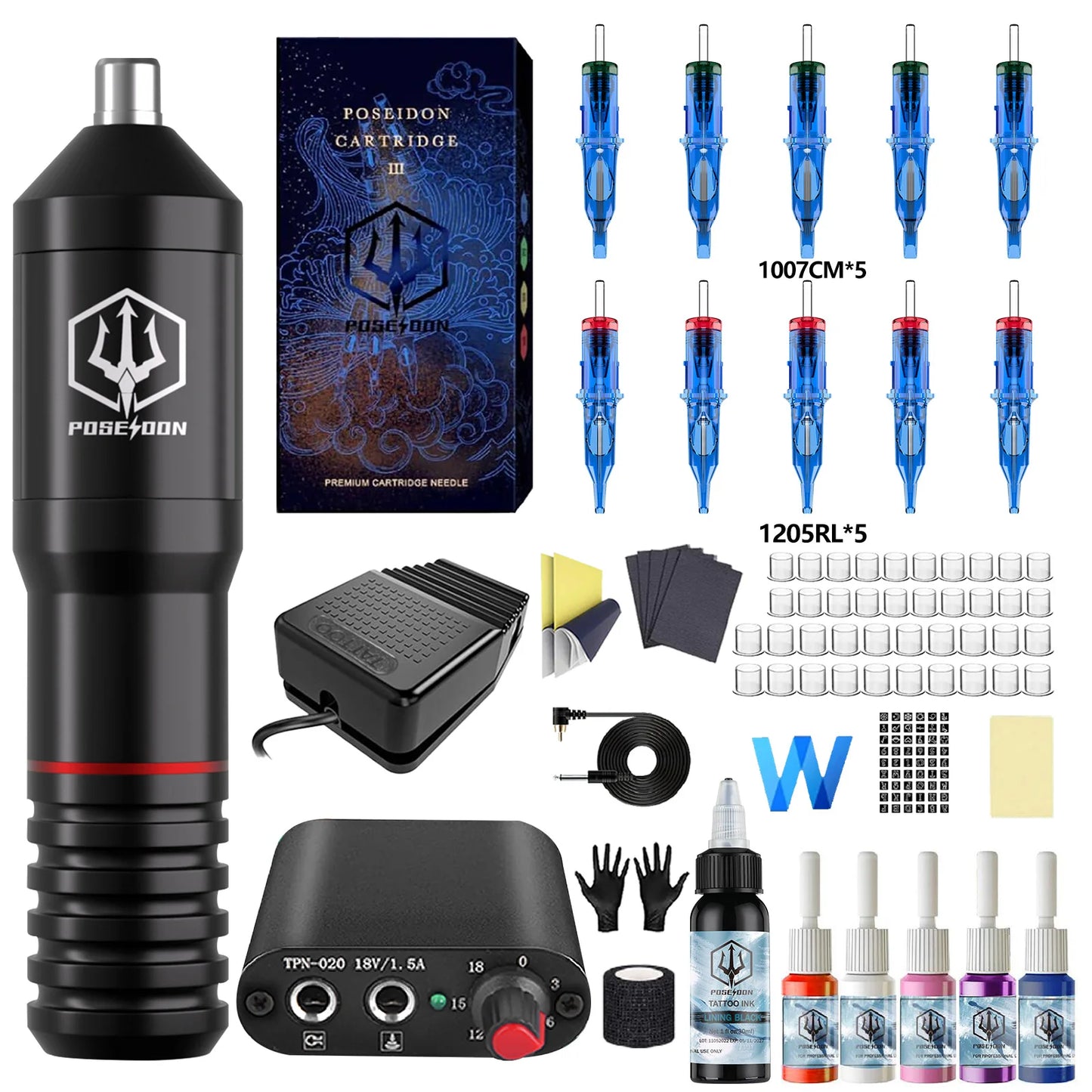 Tattoo Kit POSEIDON High Power Tattoo Pen Kit