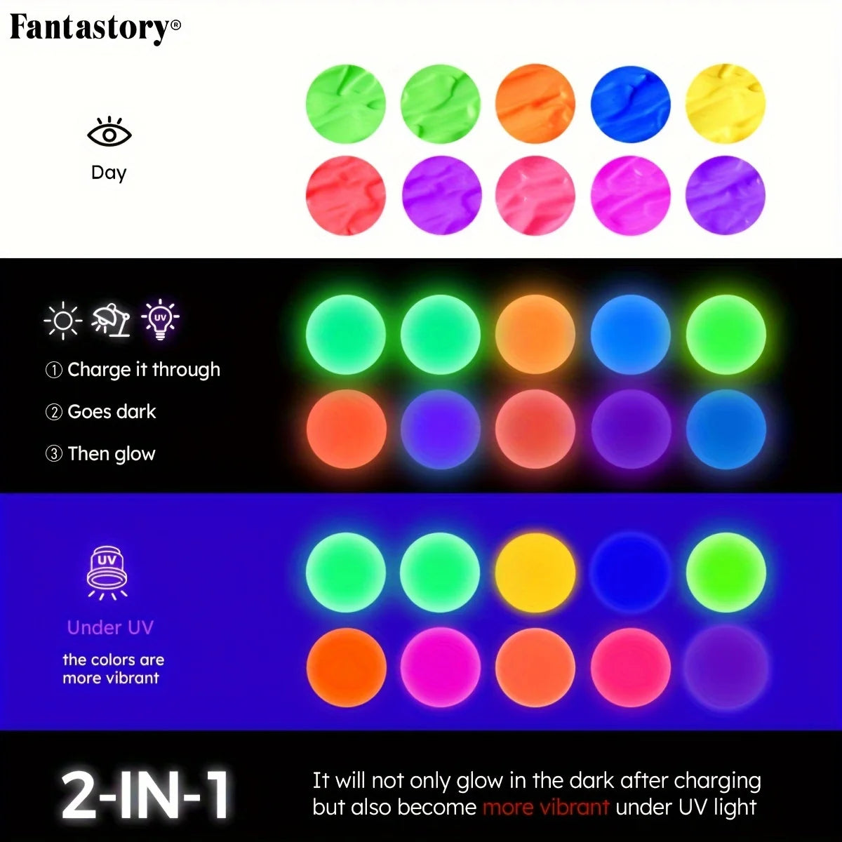 Acrylic Paint Set, 10 Neon and Glow in the Dark Colors Acrylic Paint for Wood, Drawing & Painting