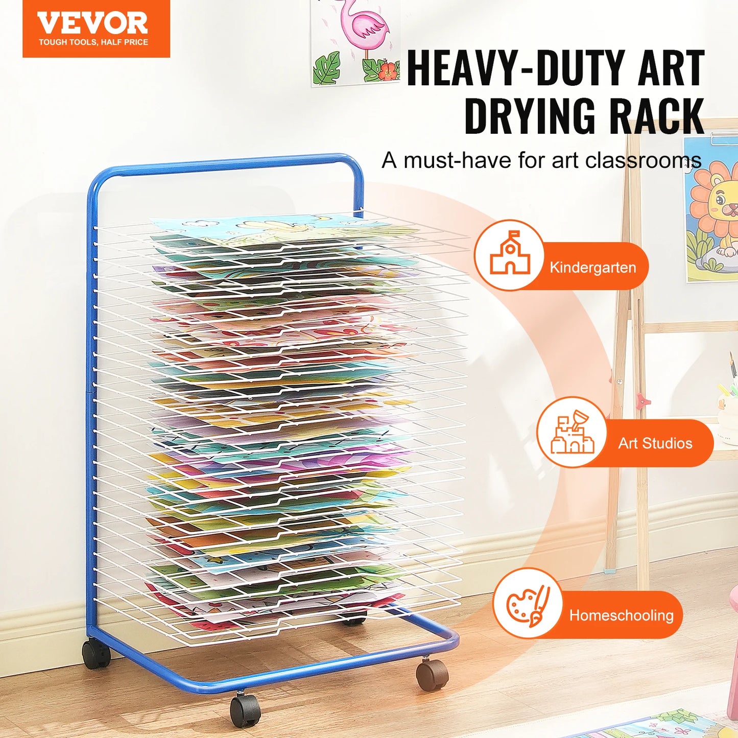 SucceBuy Art Drying Rack 25 Removable Shelves Paint Drying Rack