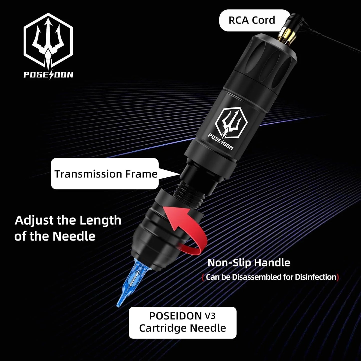 Tattoo Kit POSEIDON High Power Tattoo Pen Kit