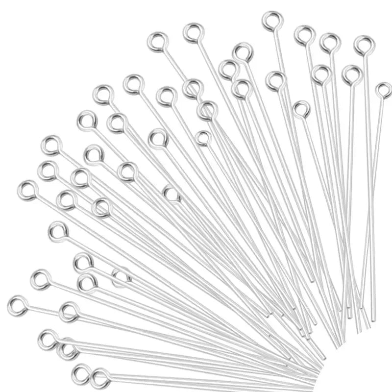 50PCS/100PCS Stainless Steel Eye Head Pins Gold Color Beads Needle Connector For Jewelry Making DIY Accessories Supplies