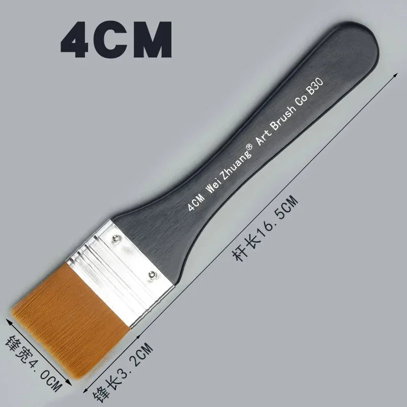 6 Styles Watercolor Oil Art Paint Brush Nylon Hair Painting Art Brush Easy To Clean Wooden Cleaning Brush